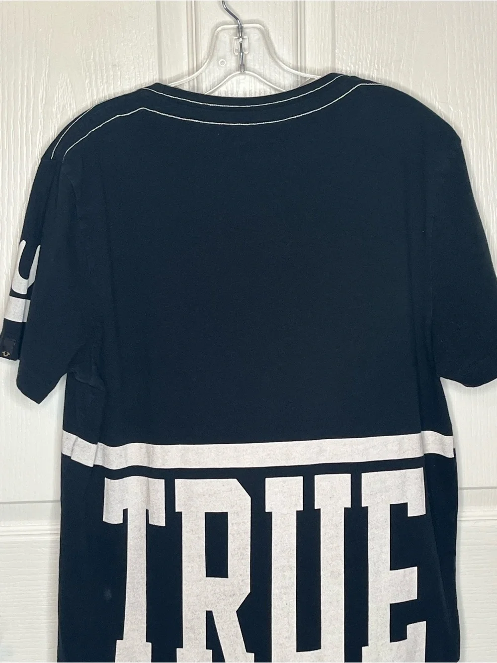 True Religion Black Tee with White Logo '02 Graphic Sz M Streetwear